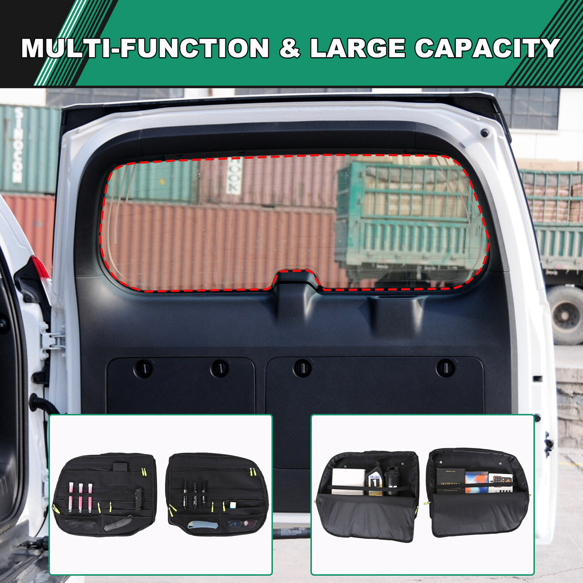 Tailgate Rear Door Cargo Trunk Storage Bag Organizer For Toyota Prado FJ150 2010 2