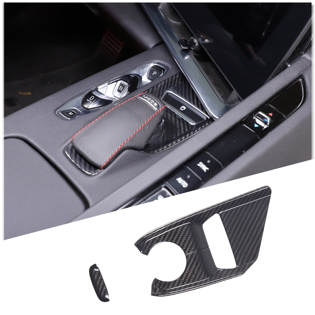 Carbon Console Transmission Control Gear Selector Trim For C8 Corvette Z06 20-25 4
