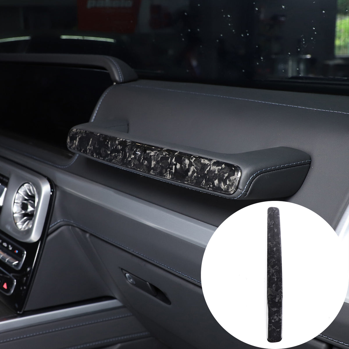 Carbon Copilot Glove Box Handle Decoration Cover For Benz G-Class W463 2019-2023 9