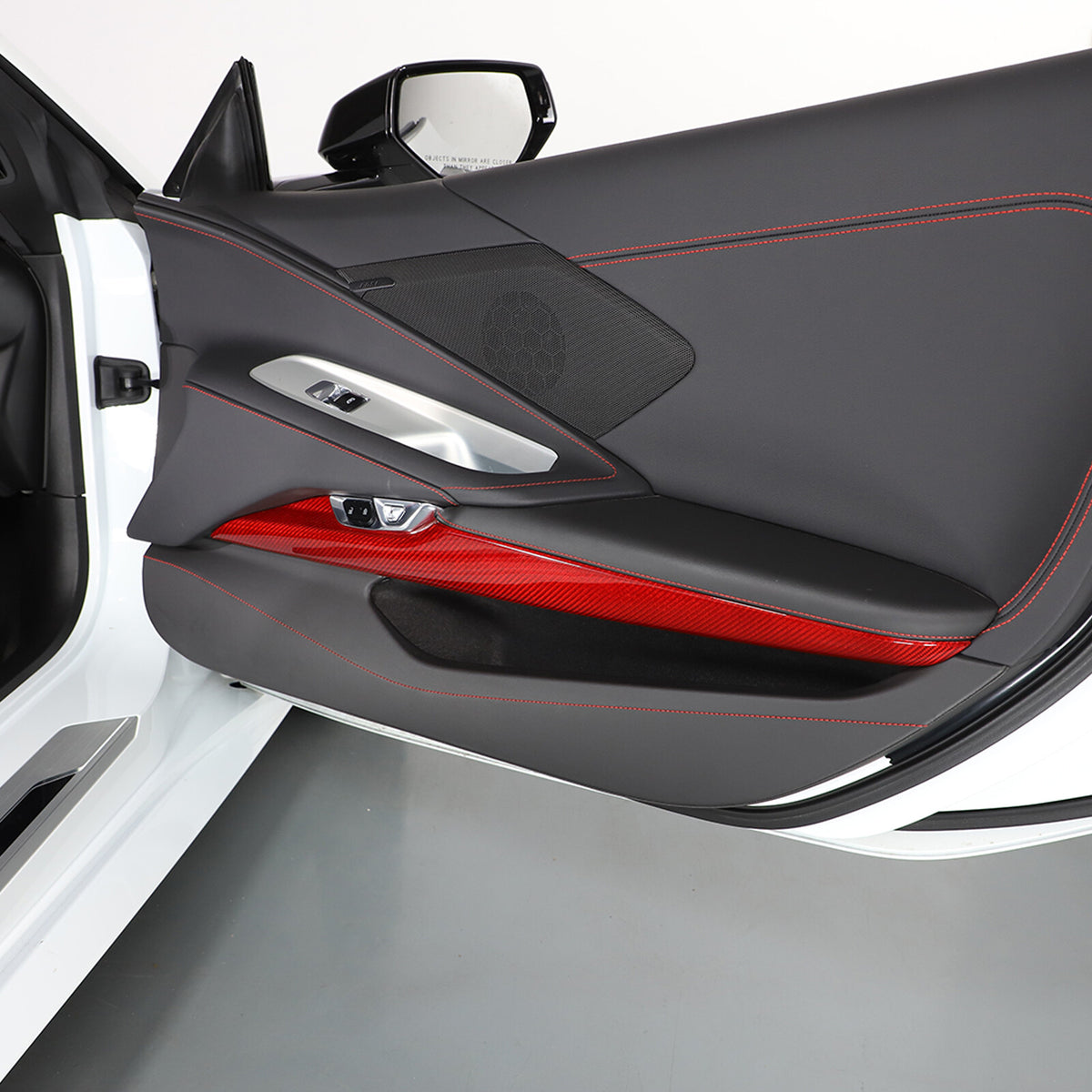 Red Real Carbon Fiber Full Interior Set Decor Trim Kit for Corvette C8 20-25 - Styles 41-45 51