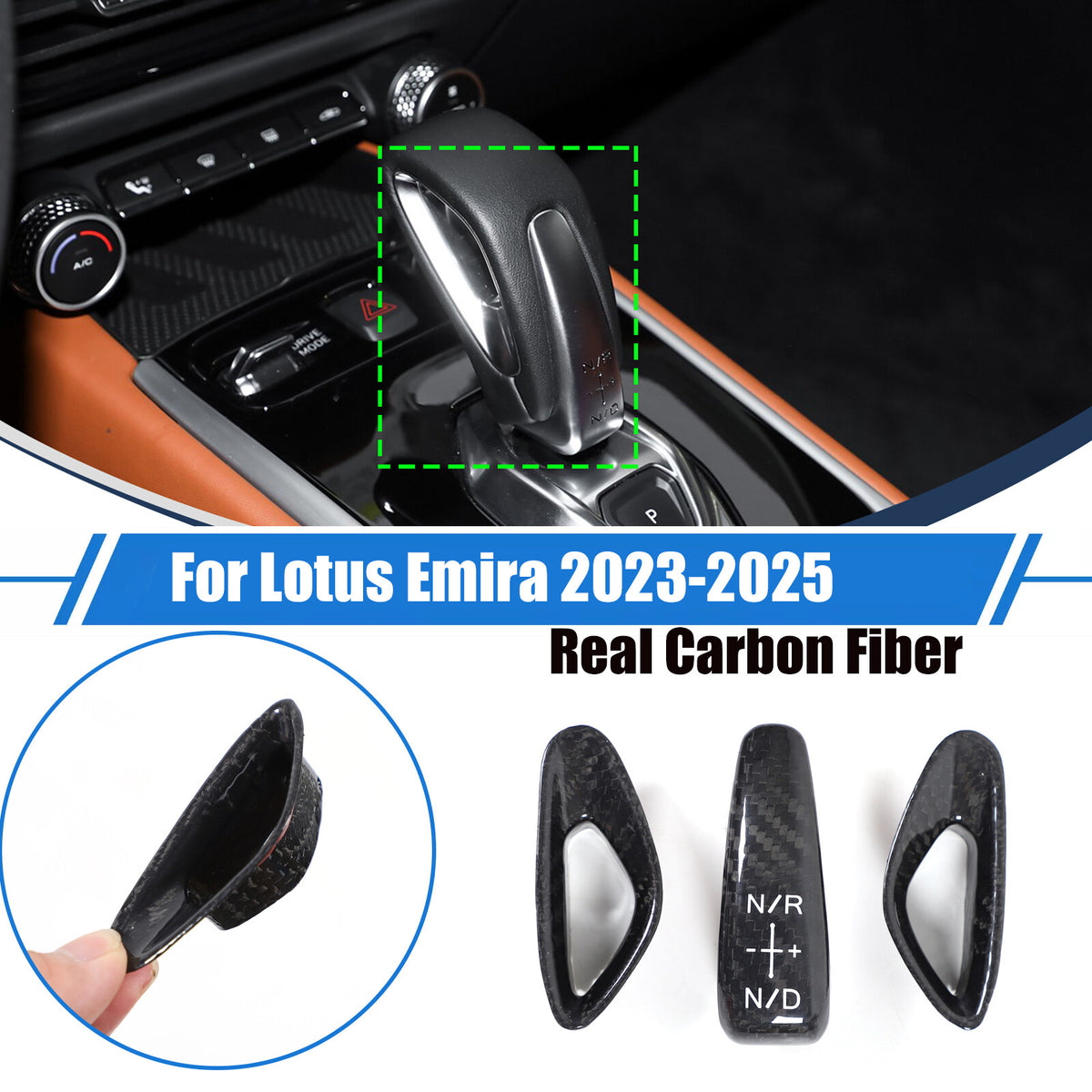 Real Carbon Fiber Full Interior Set Decor Cover Trim Kit For Lotus Emira 2021+ 4