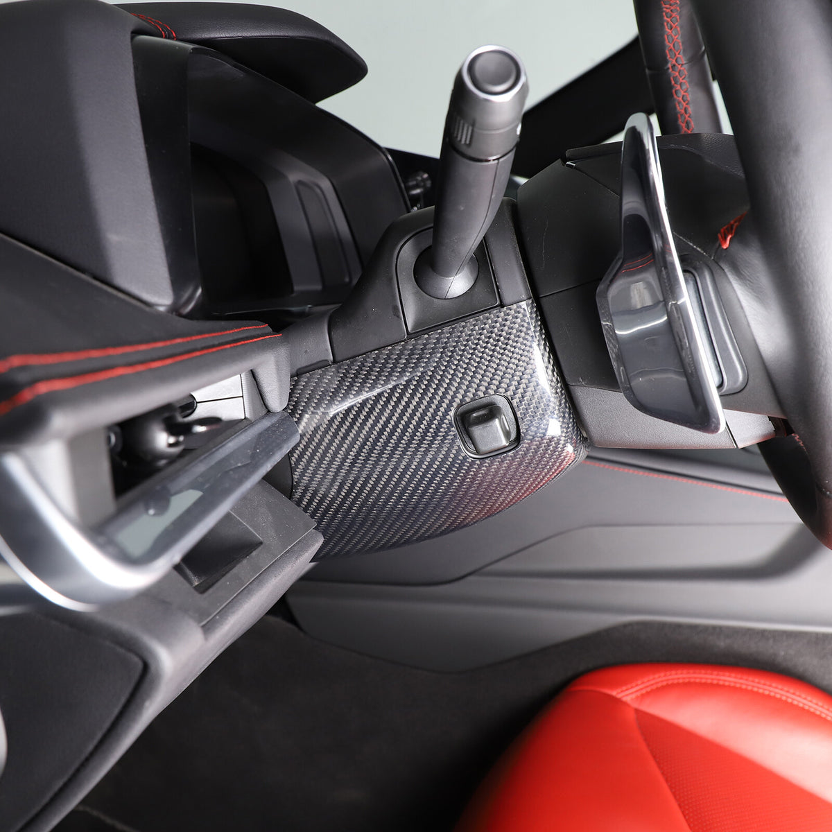 Real Carbon fiber Steering Wheel Upper & Lower Base Cover For Corvette C8 20-26 11