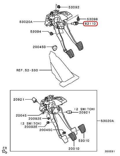 Mitsubishi OEM Brake Stop Light Lamp Switch 8614A208 for Pajero 3