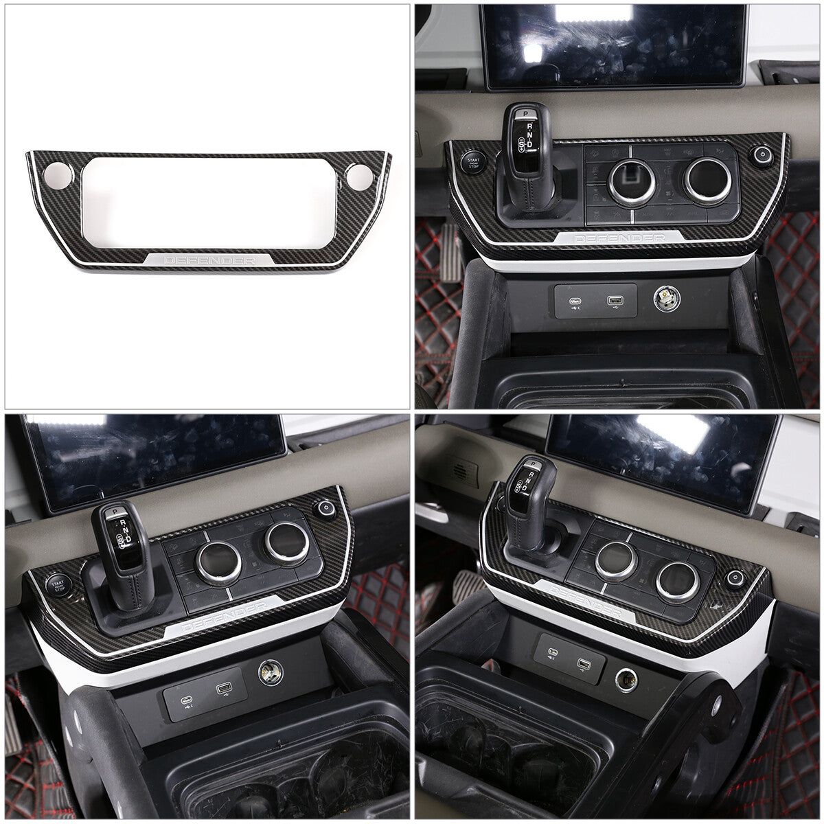Oak Grain Center Console Gearbox AC Frame For Land Rover Defender 2020-2024 5