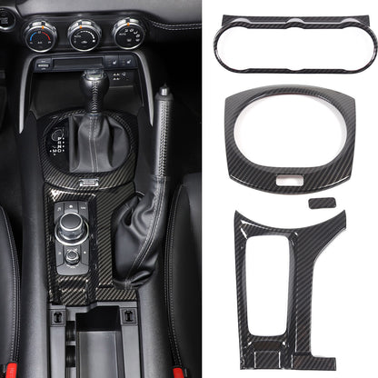 ABS Carbon Center Console Panel Cover Trim Kit for Mazda Miata MX5 MX-5 2016-23 1