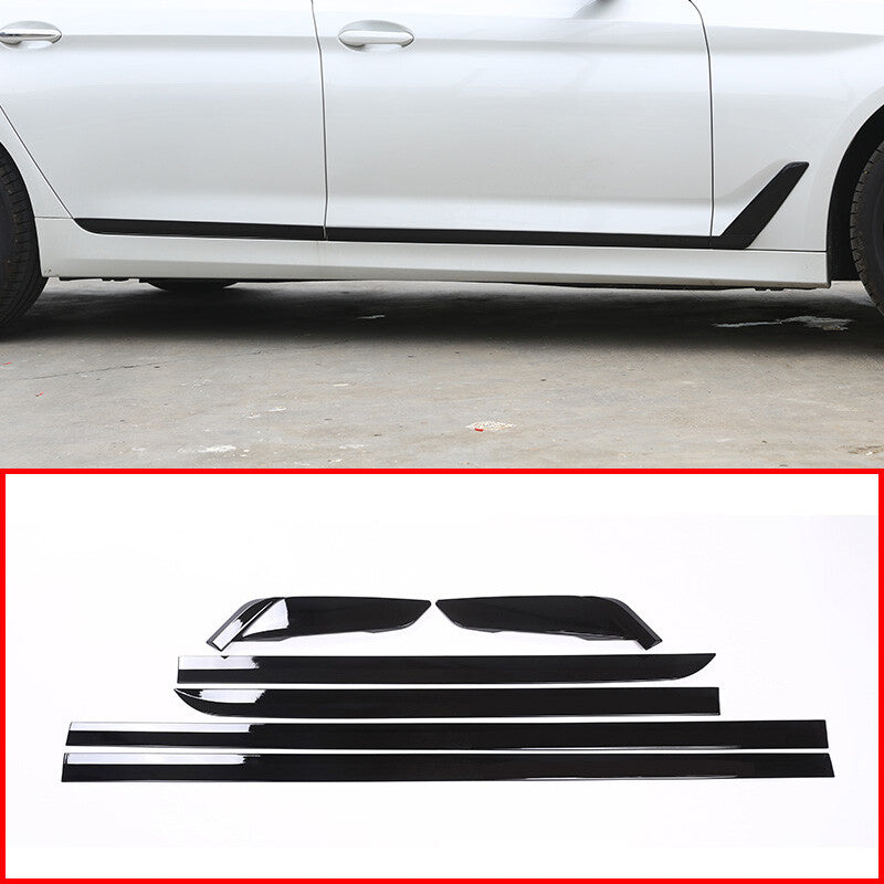 Glossy Black Door Body Side Molding Cover Trim For BMW 5 Series 2018-22 1