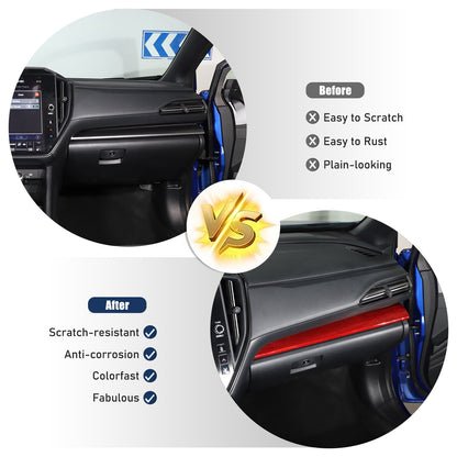 Red Real Carbon Fiber Center Console Panel Trim For Subaru WRX VB Crosstrek 22+ 24