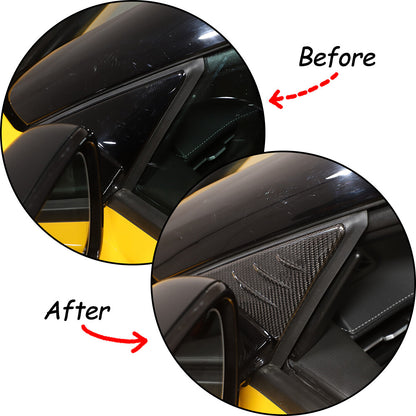 Carbon fiber anti-wind buffeting mirror Wind deflector For Toyota Supra A90 19+ 3