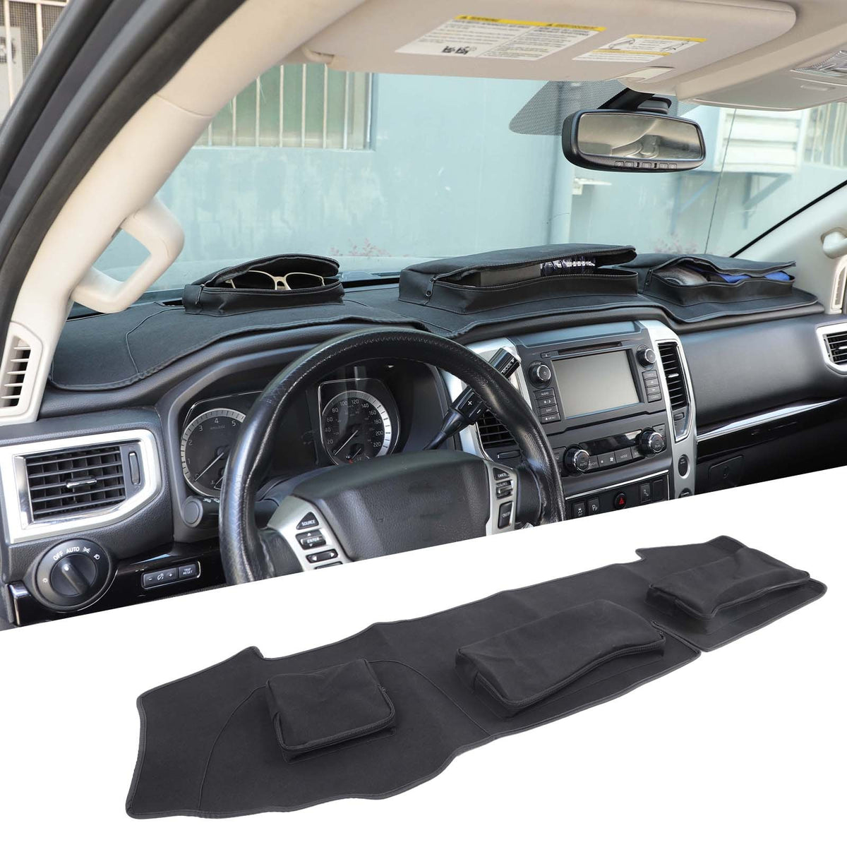 Interior Center Console Dashboard Storage Bag For Nissan Titan 2016-2023 US 4