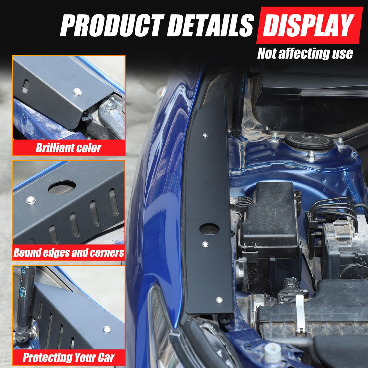 Black Aluminum Engine Bay Side Reinforcement Plate For Subaru WRX VB 2022+ 9
