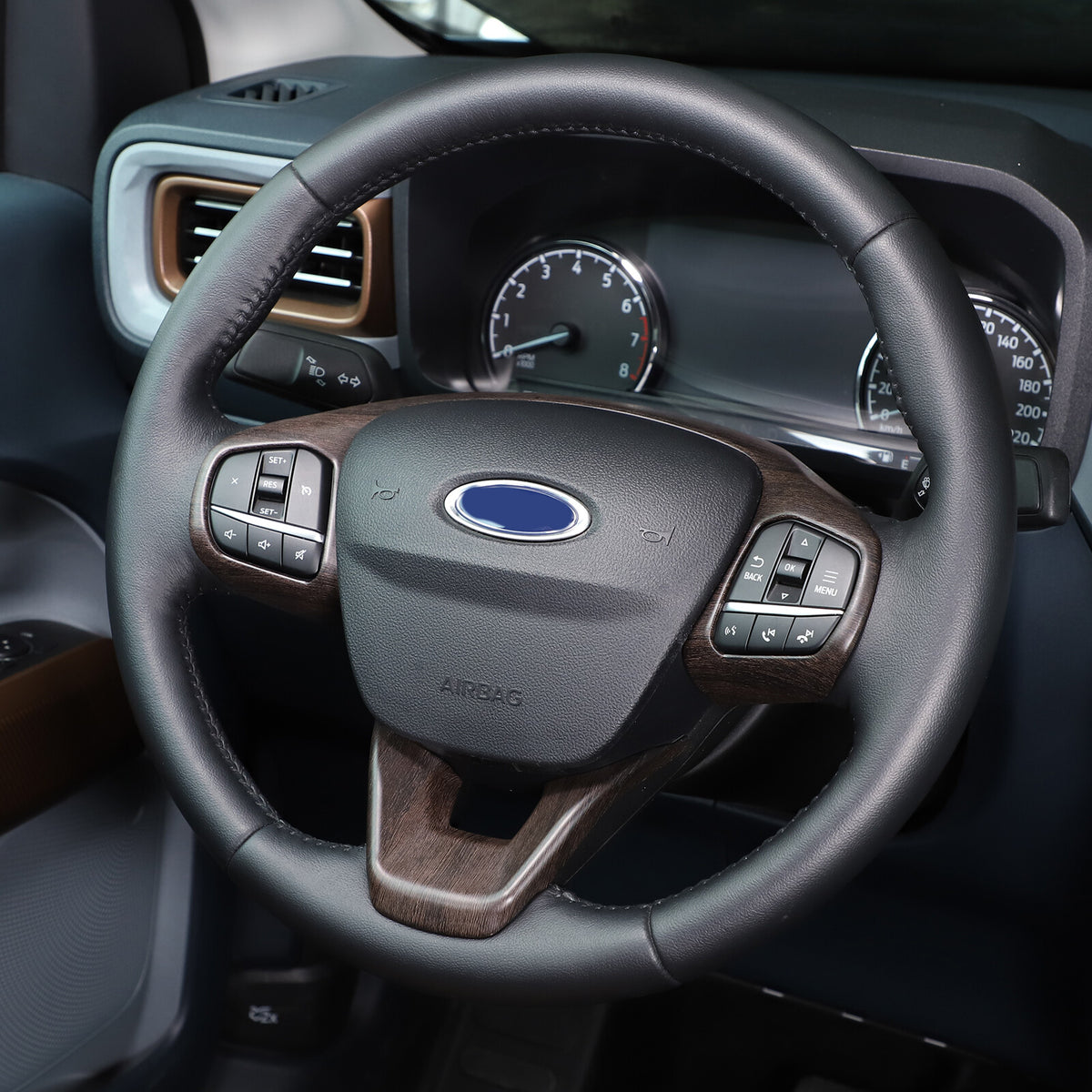 Oak Wood Grain Interior Decor Trim Cover Set Kit Fits Ford Maverick 2022-2024 52