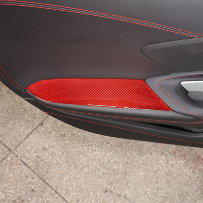 Red Soft Carbon Fiber Interior Decor Trim Kit Cover Set For Corvette C8 20-25 165