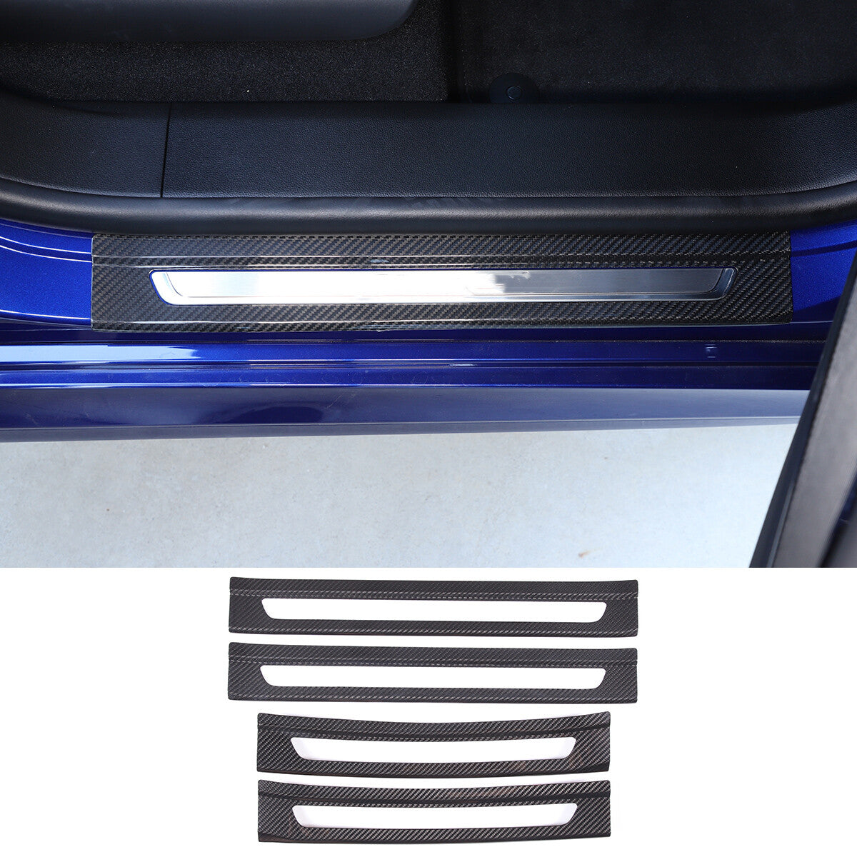 Real Carbon Fiber Scuff Plate Door Sill Cover Protector For Maserati Grecale 22+ 14