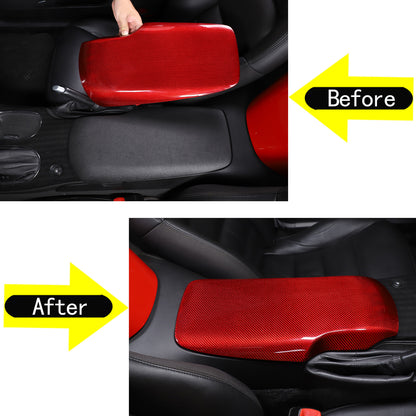 Red Real Carbon Fiber Center Console Armrest Box Cover For Corvette C6 2005-13 5
