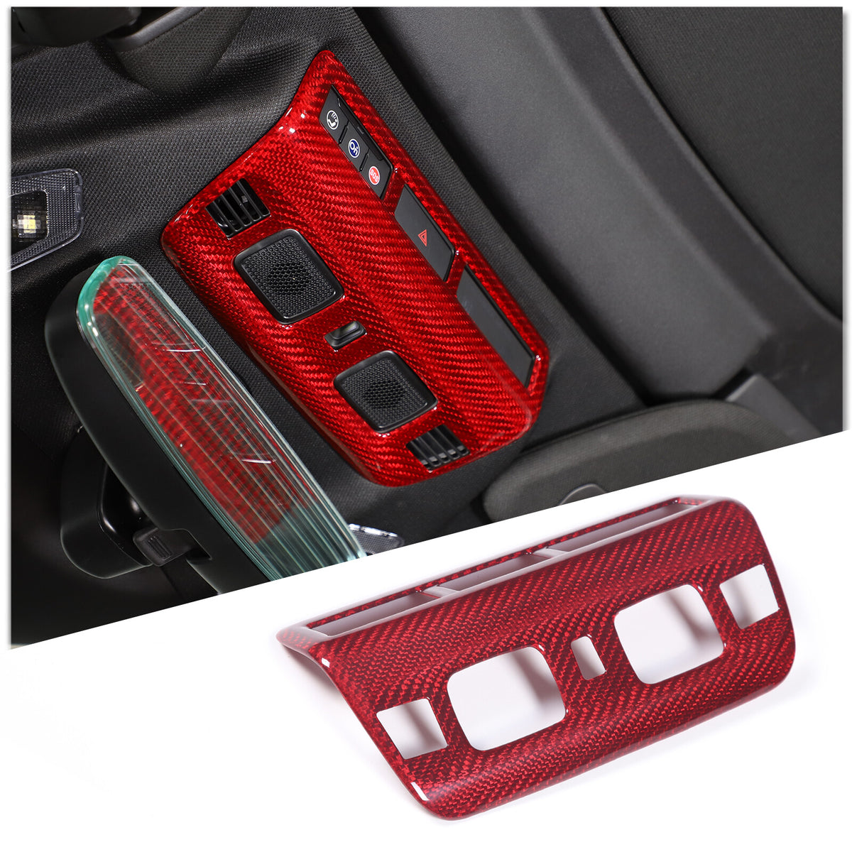 Red Real Carbon Fiber Full Interior Set Decor Trim Kit for Corvette C8 20-25 - Styles 6-10 18