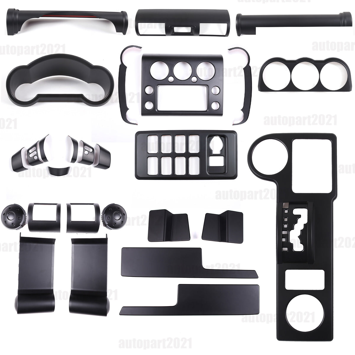 Matte Black ABS Interior Full Set Cover Trim Kit Set For FJ Cruiser 2007-2021 1