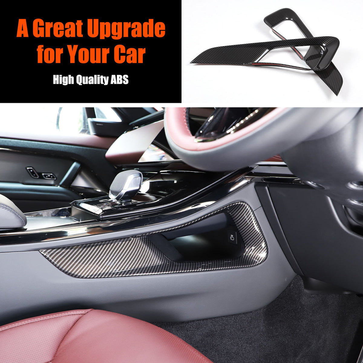 ABS Carbon Fiber Center Console Gear Shift Strip Trim For Range Rover Sport 23+ 15