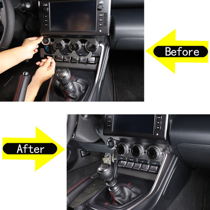 Real Carbon Fiber Console AC Panel Trim Cover For Tayota 86/Subaru BRZ 2022 2