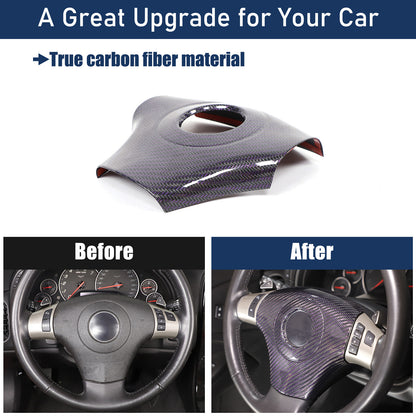 Real Carbon Fiber Center Steering wheel trim cover For Corvette C6 2005-2013 4