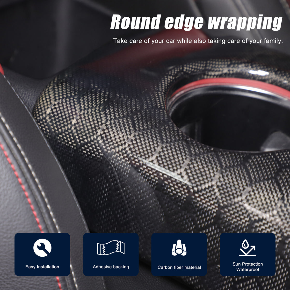 Real Carbon Fiber Center Armrest Box Panel Trim Cover For Toyota Supra A90 19-24 15