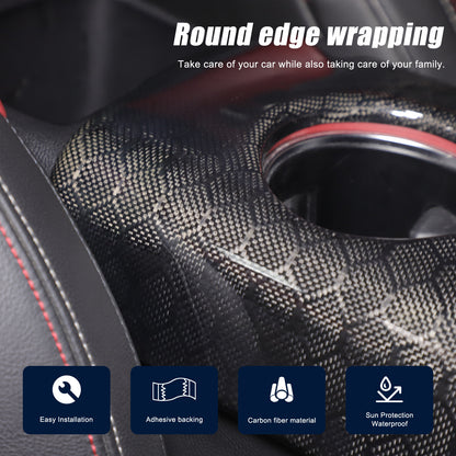 Real Carbon Fiber Center Armrest Box Panel Trim Cover For Toyota Supra A90 19-24 15