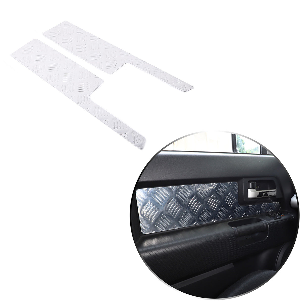 Silver Alloy Interior Car Door Panel Cover Trim For 2007-22 Toyota FJ Cruiser 7
