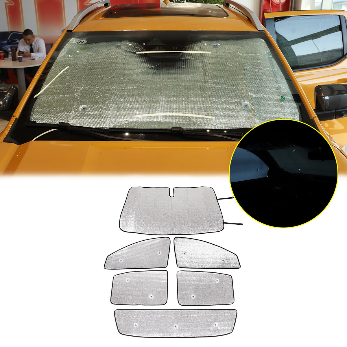 6PCS Windshield Sunshade Front Window Sun Shade Visor For Ford Ranger 2015-21 US 18