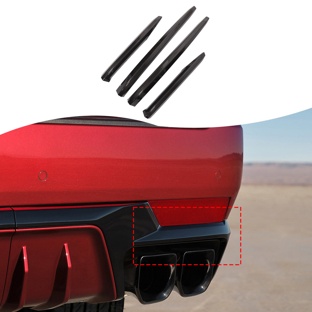 ABS Carbon Fiber Rear Bumper Corner Trim Cover For Cadillac Escalade 2021+ US 17