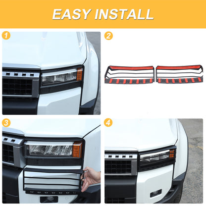 Front Headlight protection net cover trimFor Toyota Land Cruiser Prado LC250 24+ 17