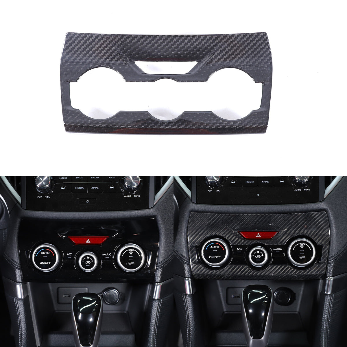 Real Carbon Fiber Air Condition Panel Trim Cover for Subaru Forester 19-24 21