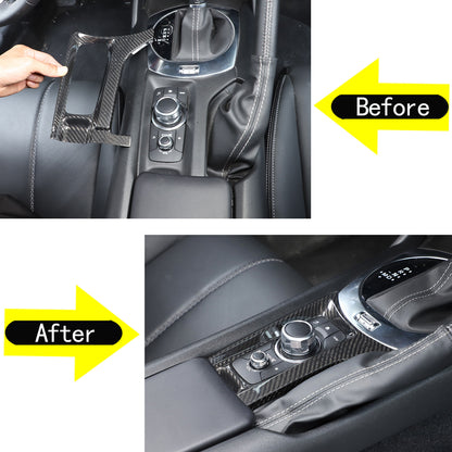Real Carbon fiber Center Multimedia Panel Cover Trim For Mazda MX-5 2016-23 12
