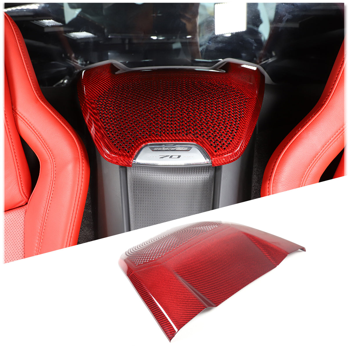 Real Carbon Fiber Rear Speaker Upper Trim Cover For Corvette C8 Coupe 20-26 3