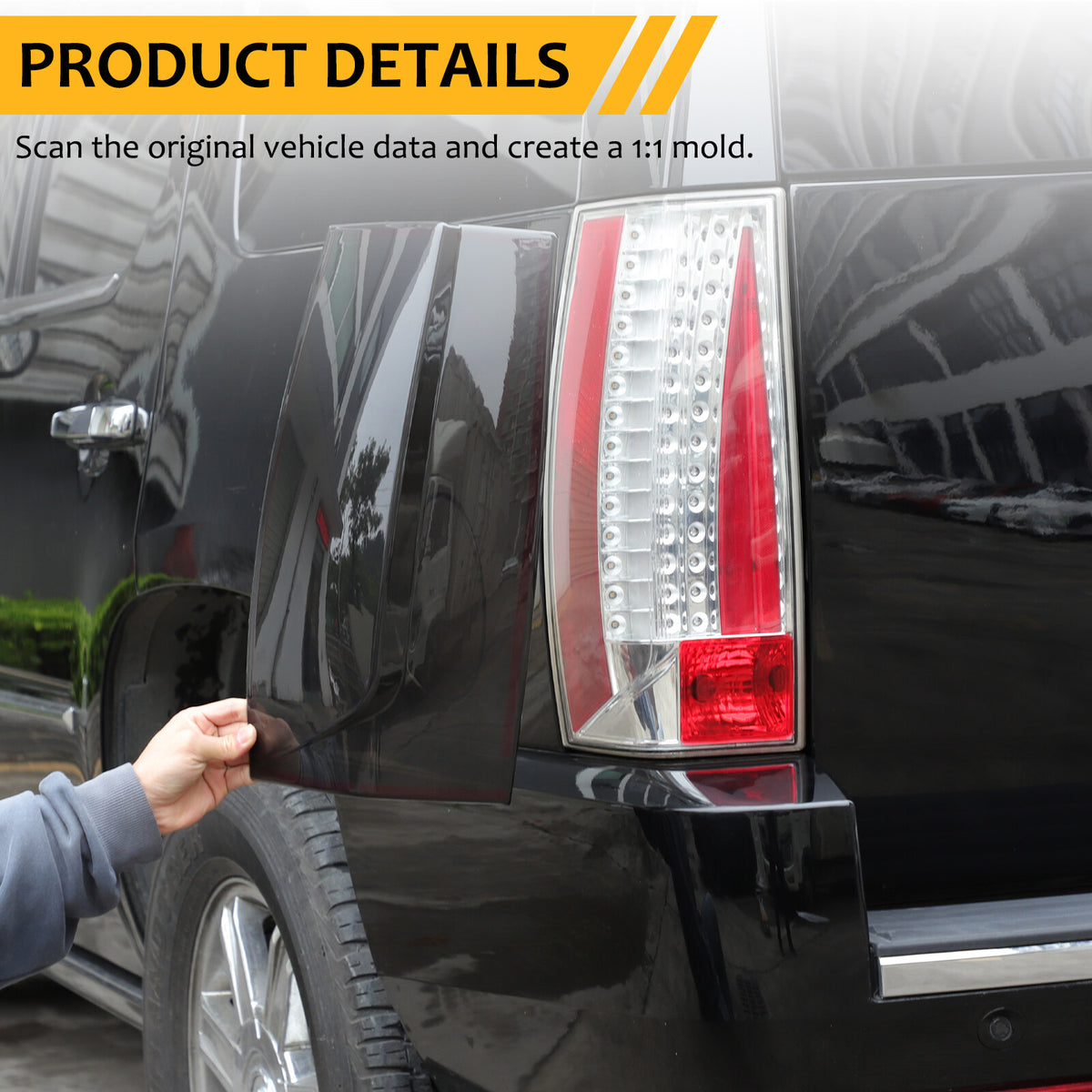 Gray Smoked ABS Taillight Blackened Shell Trim For Cadillac Escalade 2007-2014 20