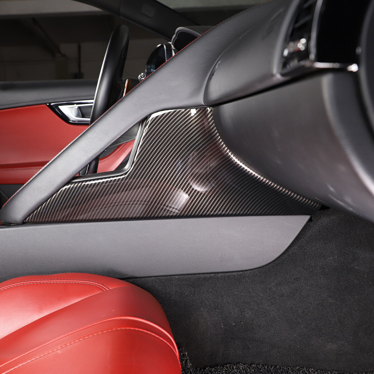 ABS Carbon Fiber Console Passenger side trim Cover Fits Jaguar F-type 2013-2024 4