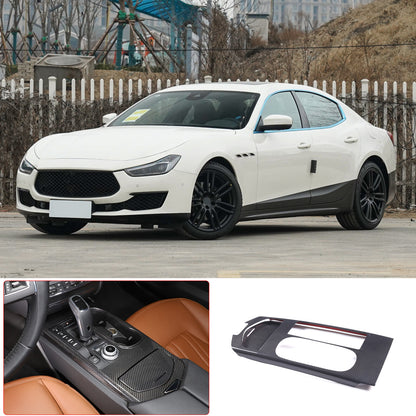 Center Control Gear Panel Trim Carbon Fiber Cover For Maserati Ghibli 2017-2023 7