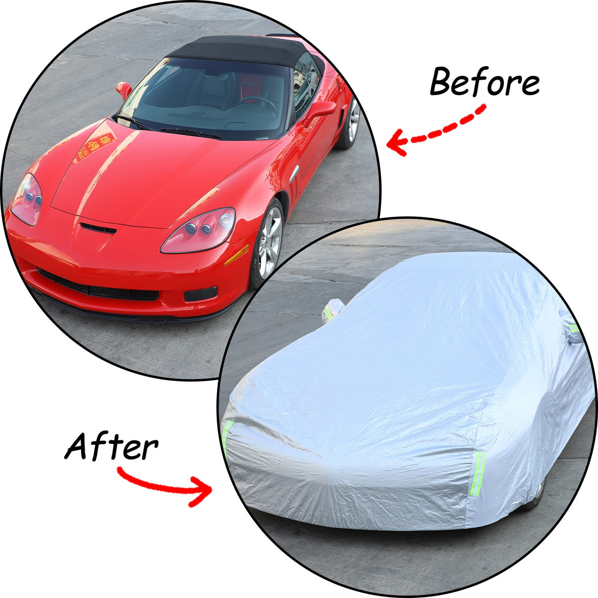 Full Car Cover Outdoor Waterproof Sun Heat Resistant For Corvette C6 2005-2013 13
