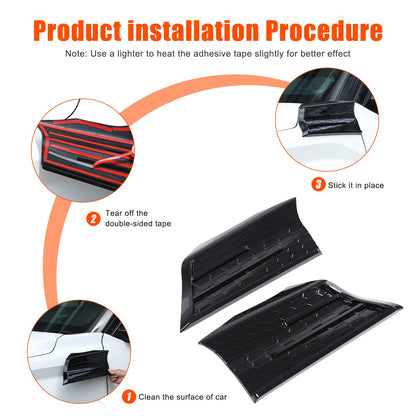 Glossy Piano Black Fender Upper Decoration Cover Trim For Toyota Tundra 2022+ US 7