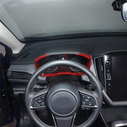 Red Real Carbon Fiber Center Dashboard Trim For Subaru Crosstrek 24+ 11