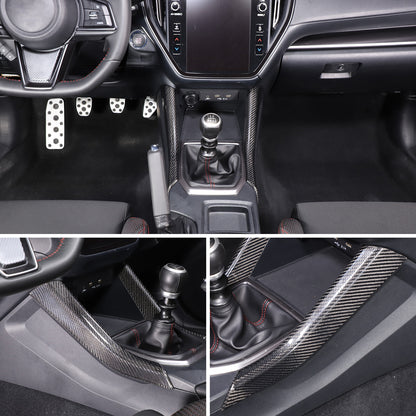 Real Carbon Fiber Side Gear Shift Box Cover Trim For Subaru WRX STI VB 2022-2024 2