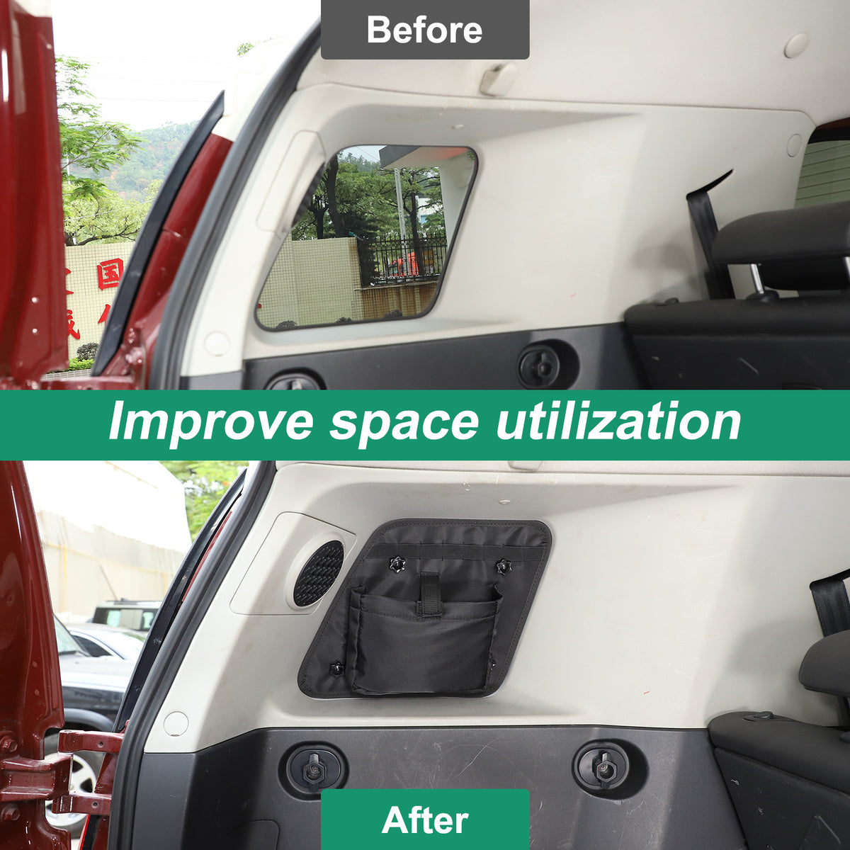 Rear Trunk Anti-roll Window Storage Bag Organizer Oxford For Toyota FJ 2007-2014 15