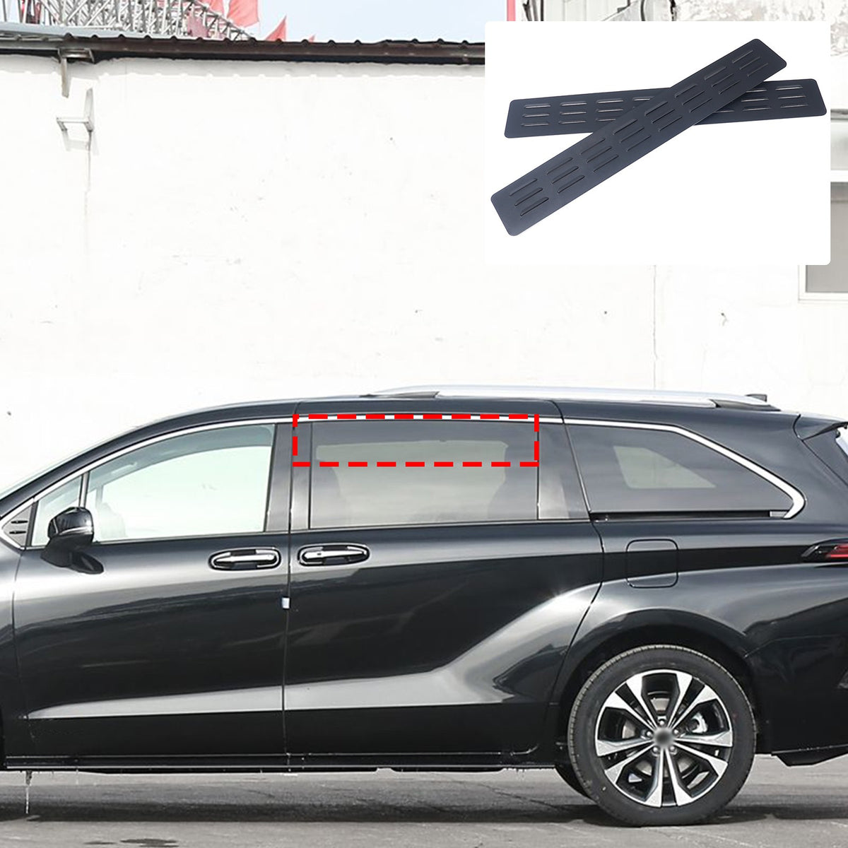 Alloy Rear Row Rear Window Louver Shutter Trim For Toyota Sienna XSE 2021+ US 12