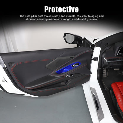 Blue Real Carbon Fiber Window Lift Switch Trim For Corvette C8 Coupe 20+ US 6