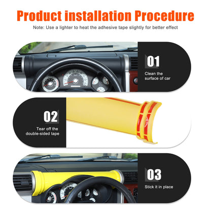 ABS Yellow Center Dashboard Panel Trim Strip For Toyota FJ Cruiser 2007-2021 5