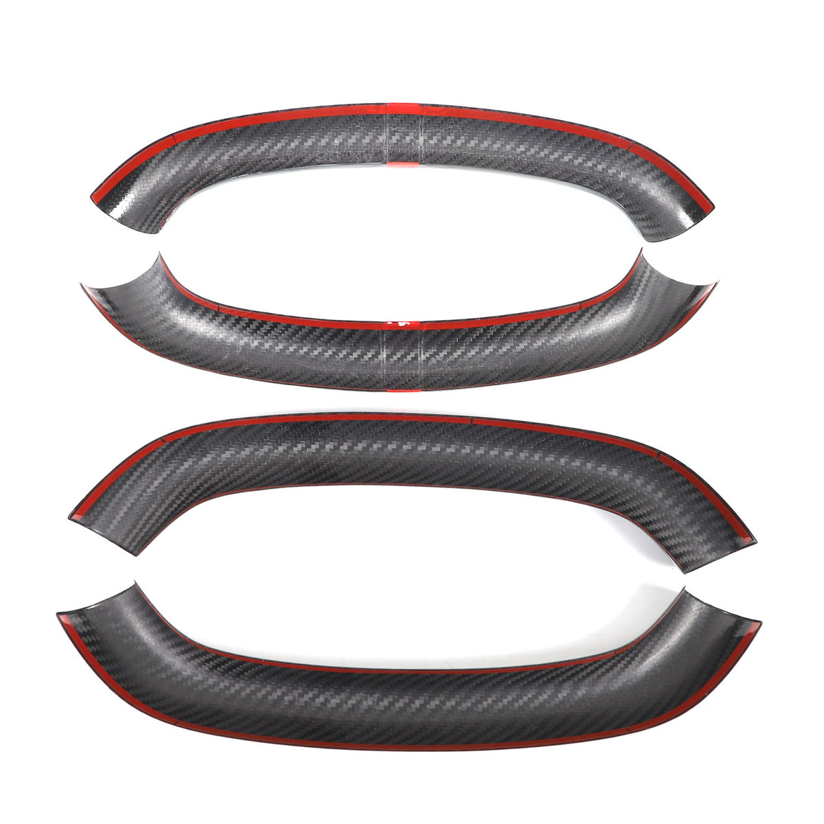 Red Top Real Carbon Fiber Steering Wheel Trim Cover For Corvette C8 2020+ 10