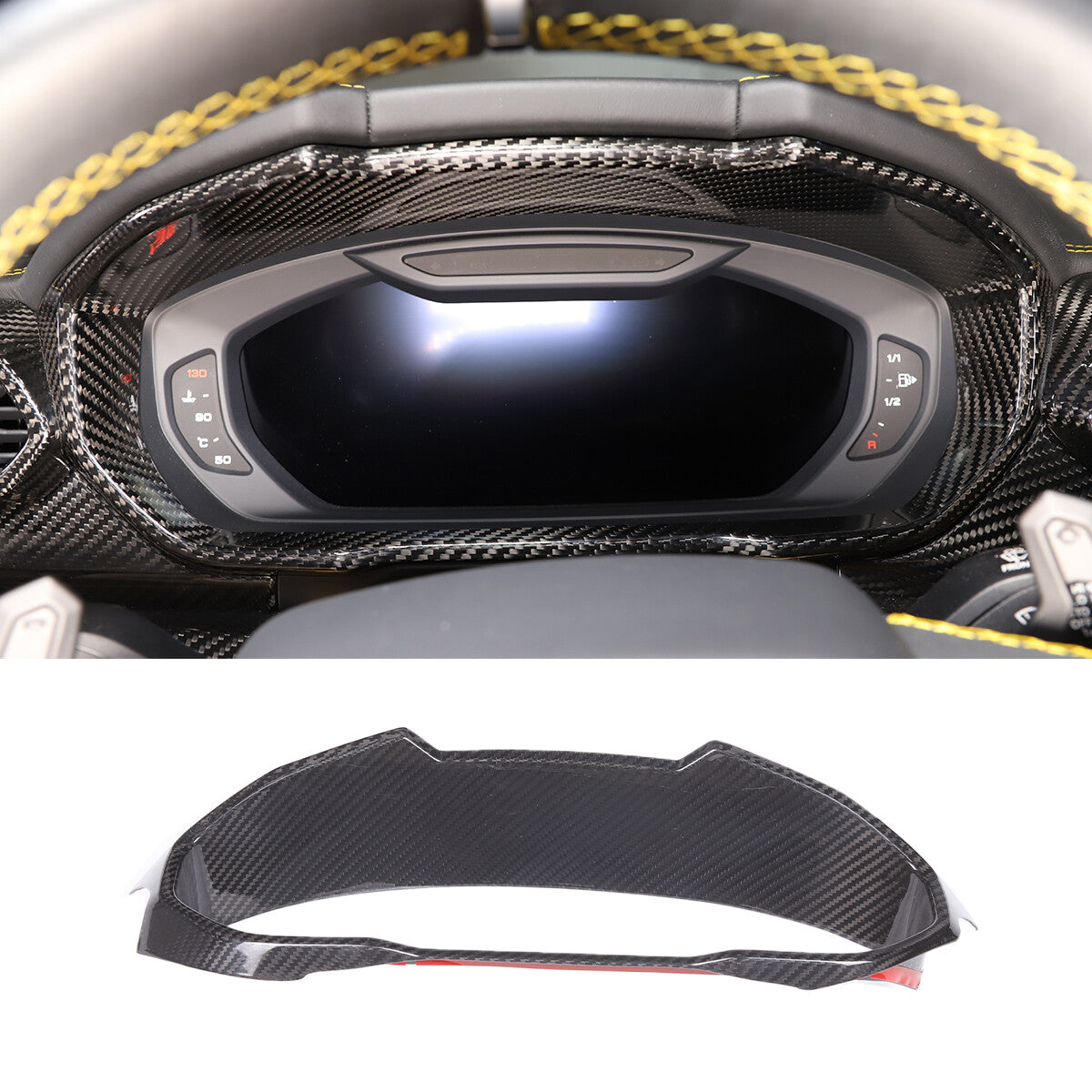Real Carbon Fiber Dashboard Instrument Trim For Lamborghini URUS 2018-2023 US 3