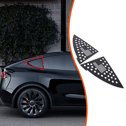 Honeycomb Exterior Rear Quarter Door Window Pillar Trim For Tesla Model Y 11