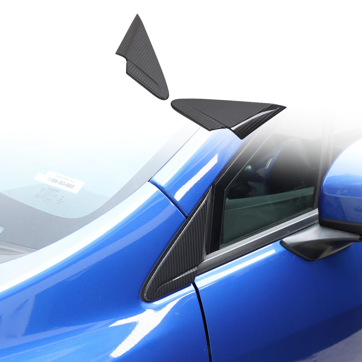 Real Carbon Fiber A Pillar Corner Triangle Cover Trim For Subaru WRX STI VB 22+ 1