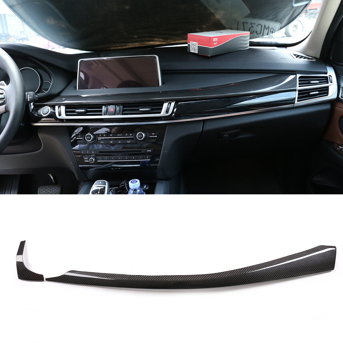 17PCS Real Dry Carbon Fiber Interior Trim Decor Cover For BMW X5 F15 2014-2018 33