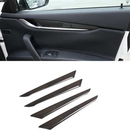 Real Carbon For Maserati Ghibli 2014-2014 Car Interior Door Panel Strip Lip Trim 1