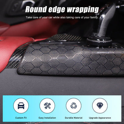 Real Carbon Fiber Console Gear Shift Frame Side Cover For Toyota Supra A90 19-25 16